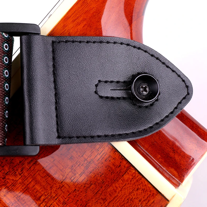 Wholesale High Quality Ethical Polyester Acoustic Custom Guitar Strap with PU Leather End