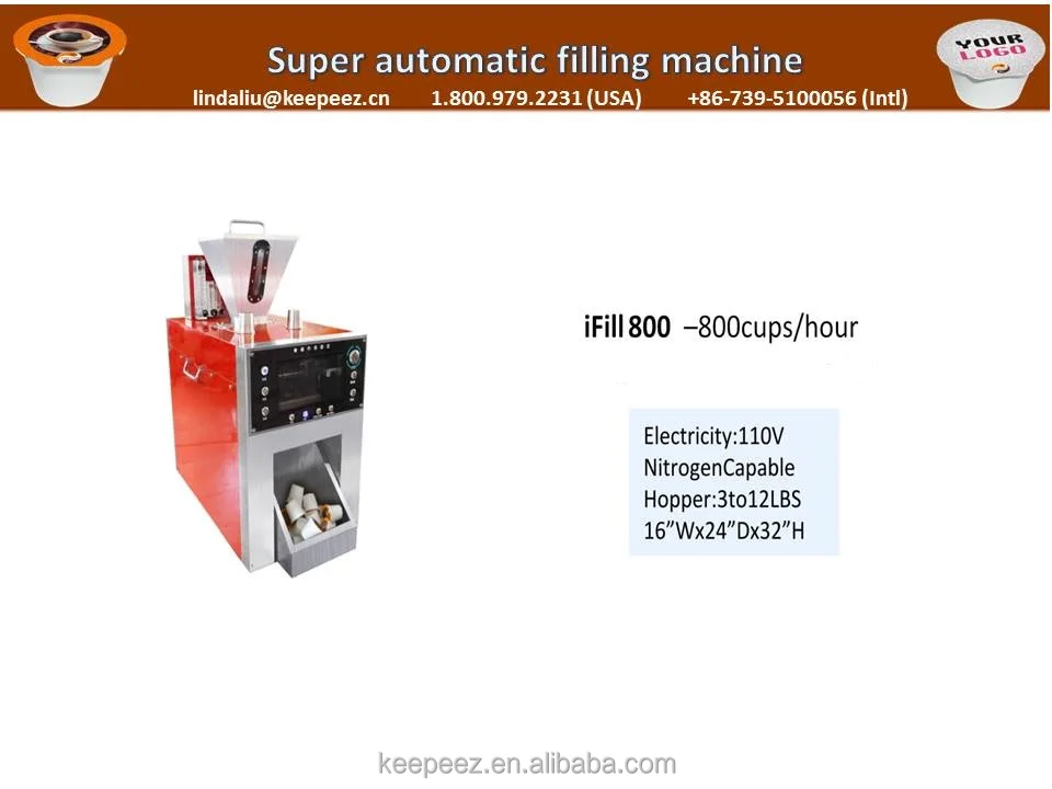 
Smart coffee pod packaging machine iFill800 for keurig coffee capsule /kcup filling sealing system manufacturers 