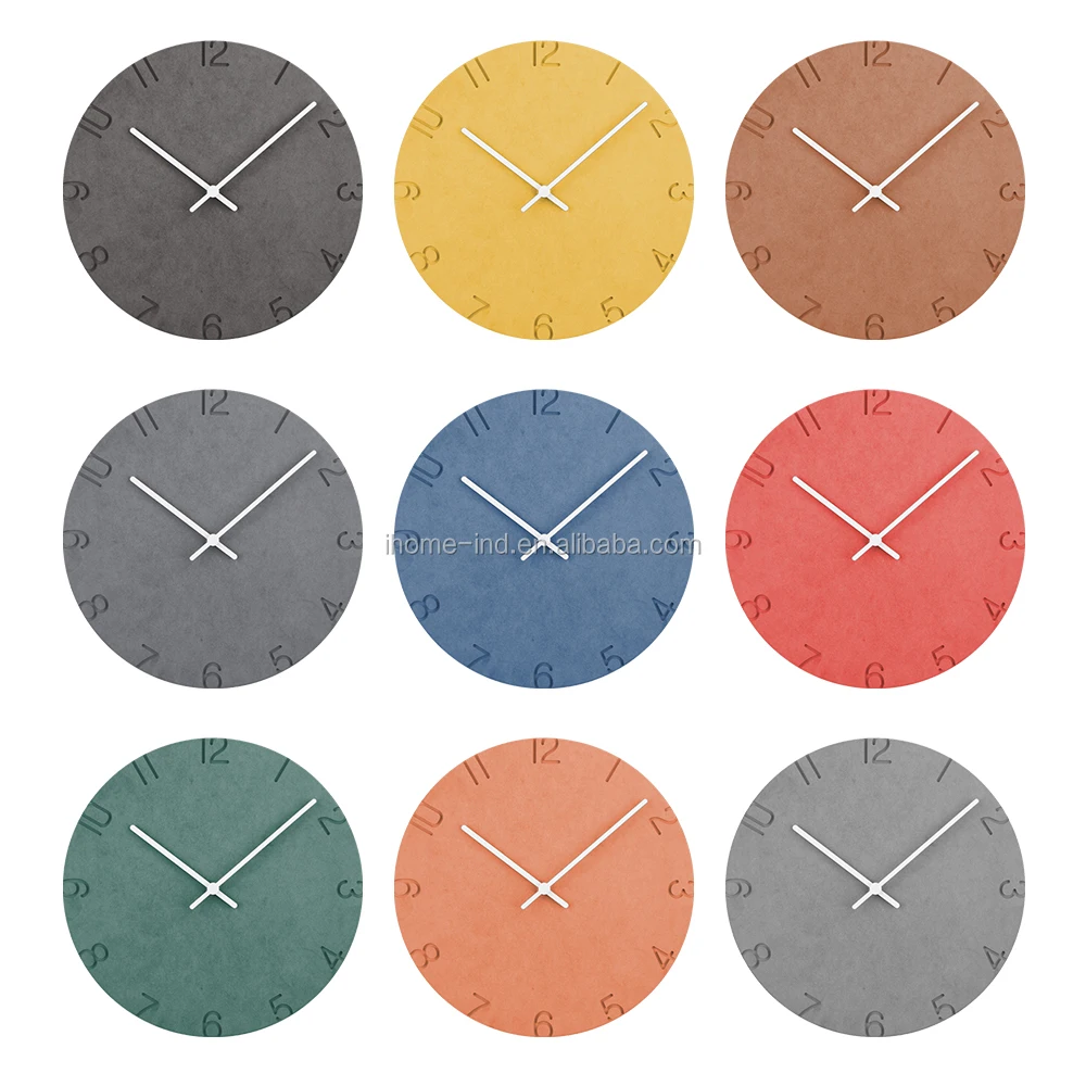 Nordic 2023 New Creative Wooden MDF Clock With Engrave Numbers Art Design Living Room Home Decor Luxury Modern Wall Clocks Wall