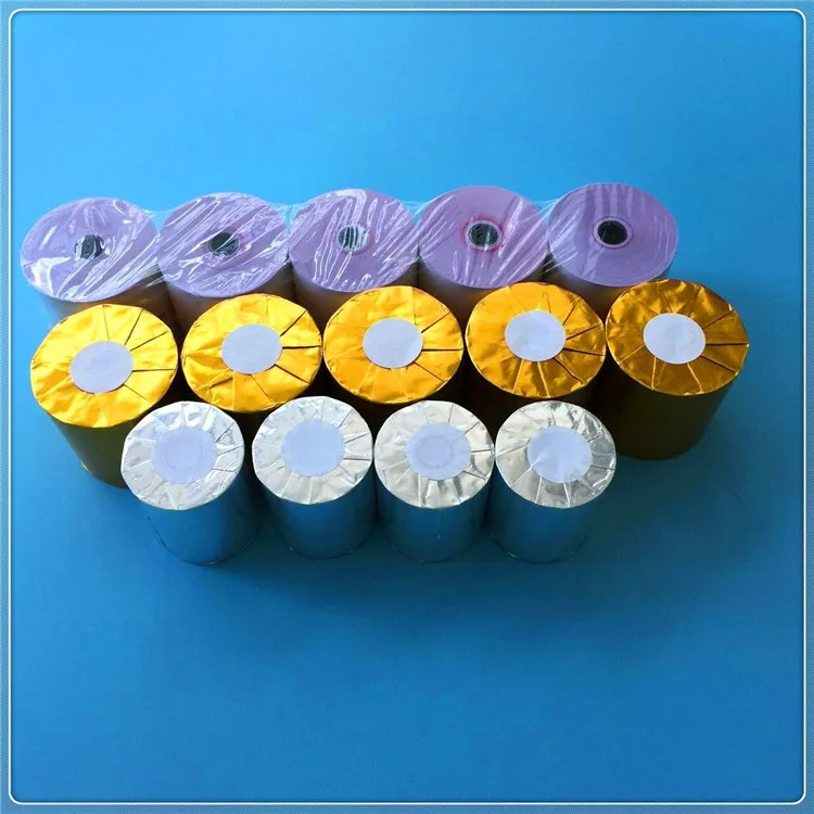 Hot sell 2/3/4ply NCR Rolls 76x76mm 76x70mm for copy function carbonless paper rolls