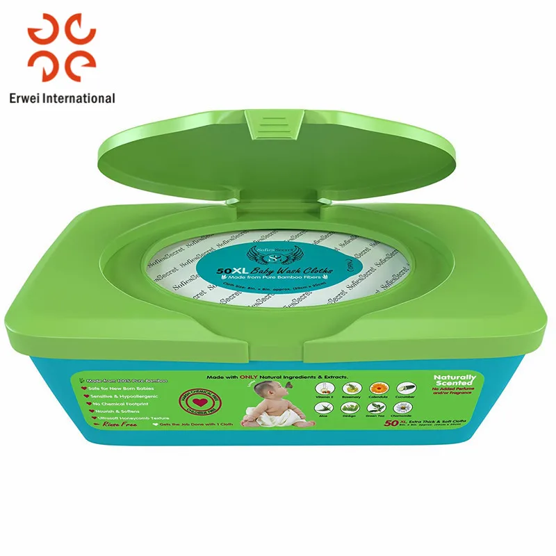 Custom Baby Wet Wipes Dispenser Plastic Box Baby Wipes in Container