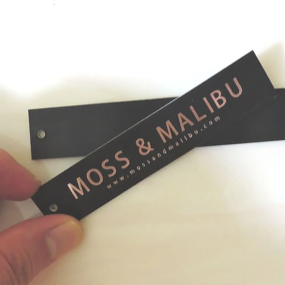 custom printed silver logo gift garment paper hang tag for cloth