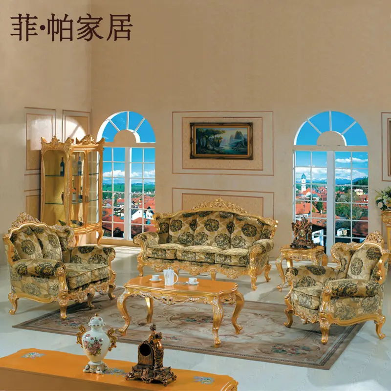 Indoor furniture of Europe style sofa set hand crave royal reproduction sofa set