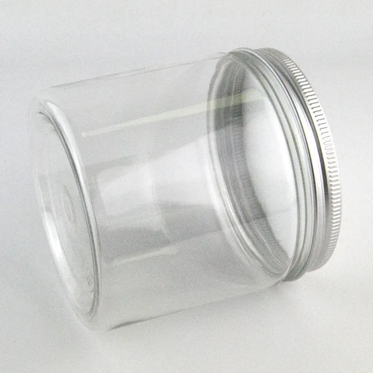 Aluminum cover small empty bottle 5oz 200l 250ml 10oz 400ml 450ml 500ml 20oz 800ml 1000ml PET plastic wide mouth cosmetic jar