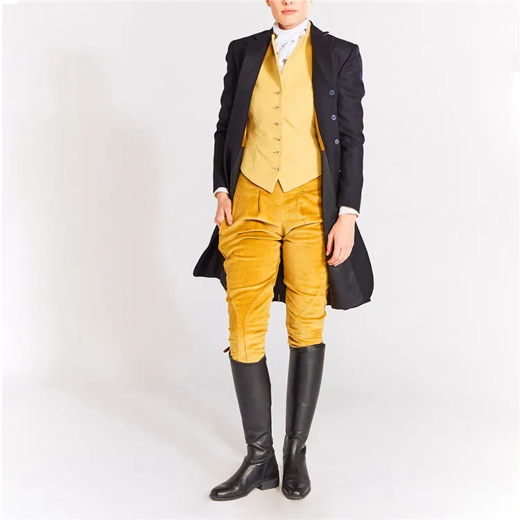 custom British Vintage Design Corduroy equestrian Breeches Corn