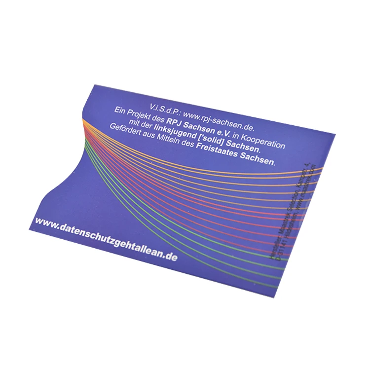 Aluminum Paper Credit Card RFID Blocking Card Sleeves RFID Blocking Sleeve Protectors