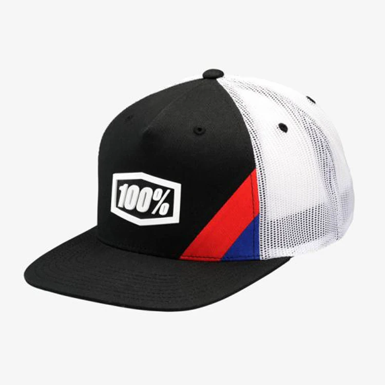 Custom New Fashion 5 panel Hat Leather Patch Trucker Mesh Cap