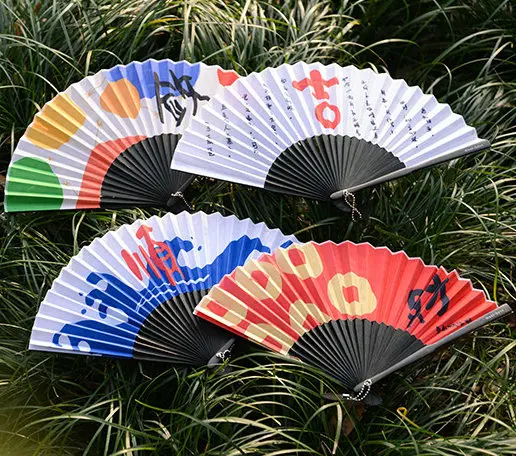Chinese Bamboo round Paper Fan large with full color printing