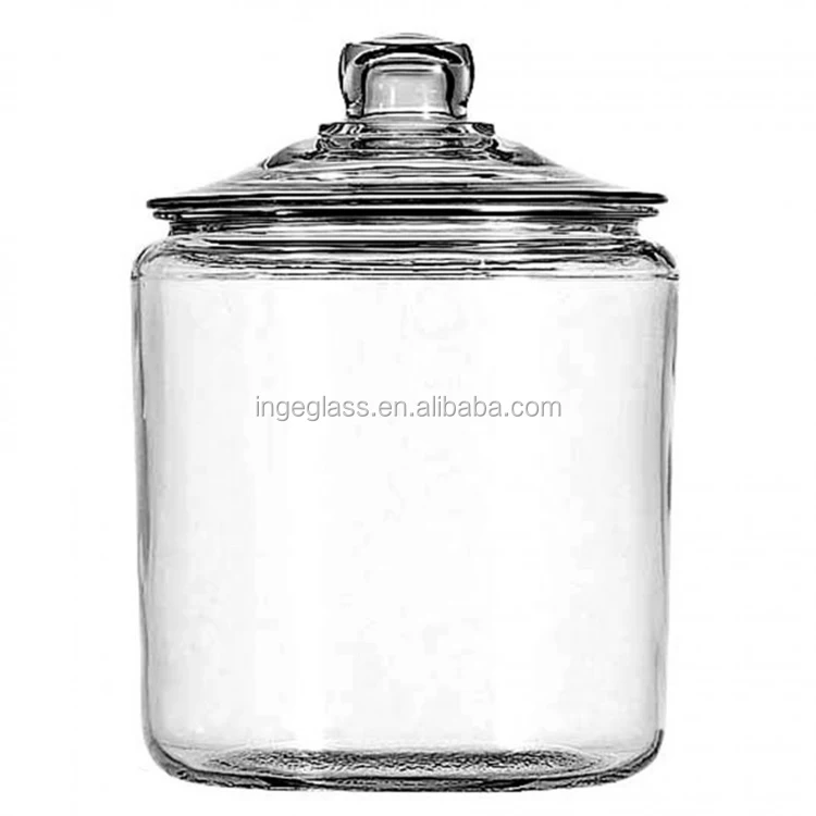 Heritage Hill Glass Jar with Cover, Glass Storage Jar