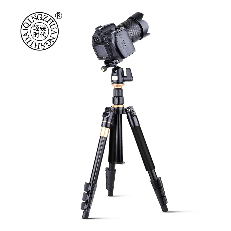 Professional camcorder tripod photo 8kg load 1540mm dslr digital telescope tripod gimbal head Q555 pro stand tripod monopod