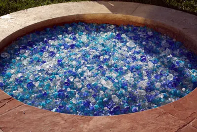 Cobalt Blue Crystal Fire Pit Glass outdoor glass fire pits