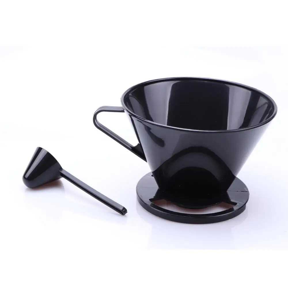 Number 2-Size Filter, Brews 2 to 6-Cups black Coffee Cone Dripper Coffee Maker Coffee Reusable Filter Cone with spoon
