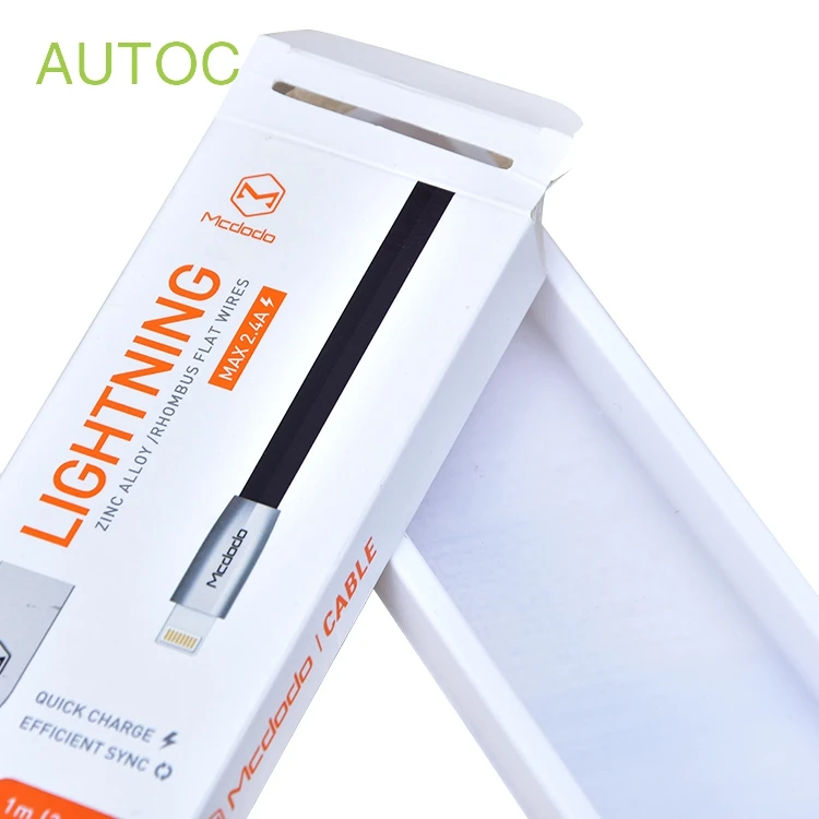 Custom Logo Recycled Cable Retail Packaging Data Cable Packaging Box For Usb Cable