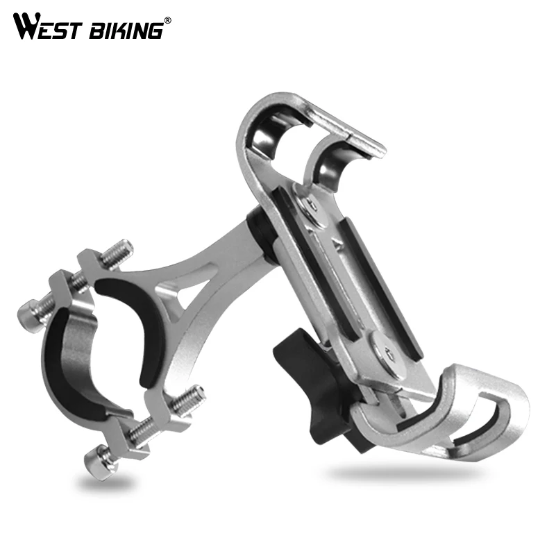 WEST BIKING 3.5-6.5 inch Cycling Aluminum Alloy Bike Phone Holder For Bike Phone Mount Bicycle Motorcycle Cell Phone Holders