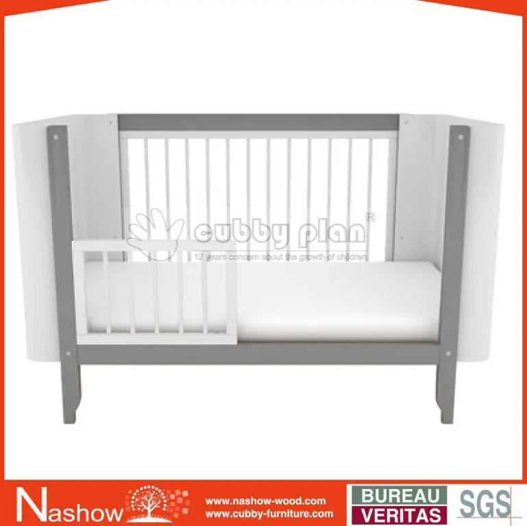 
Cubby Plan LMBC-004 New Design 4 in 1 High Quality Wooden Baby Cot Bed 