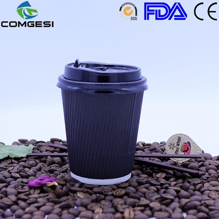 8oz Ripple Cold Paper Cups_Custom degradable disposable 8oz Ripple Cold Paper Cups_Any printed paper coffee cup in Anhui