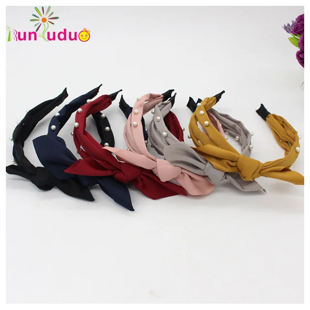 New three-strand fabric headband pure pearl headband small fresh headband