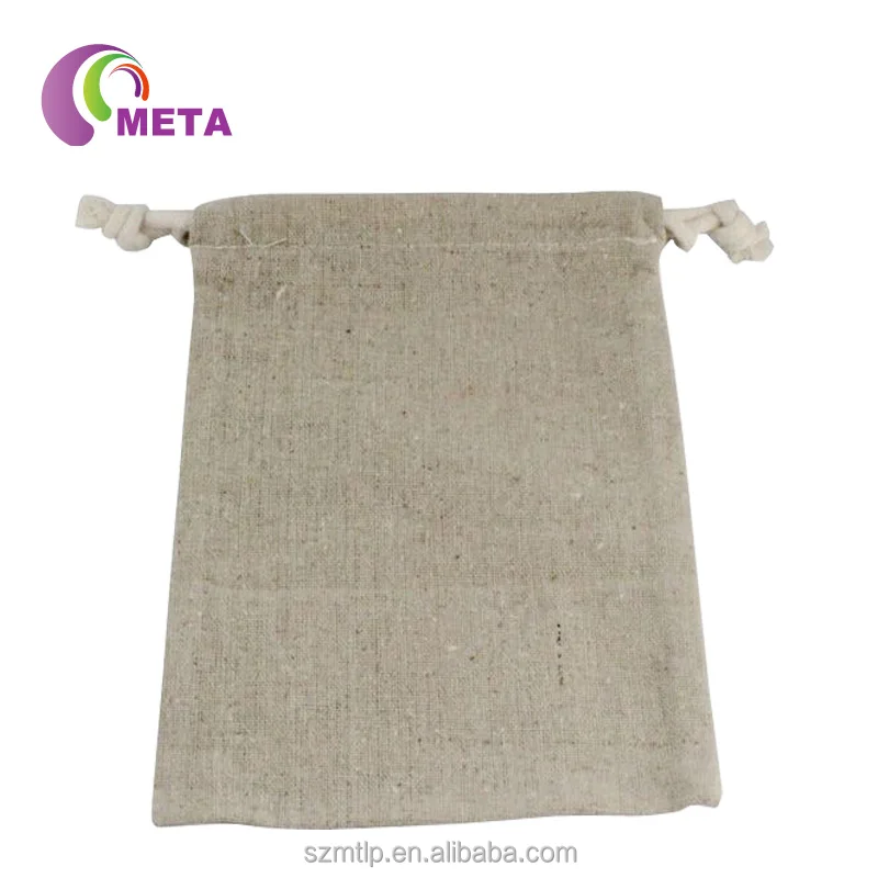 Wholesale Cheap Small Natural Burlap Hessian Gift Sack Bags Jute Drawstring Pouch