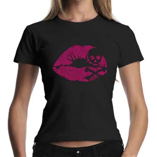 Wholesale custom rhinestone t-shirts for women