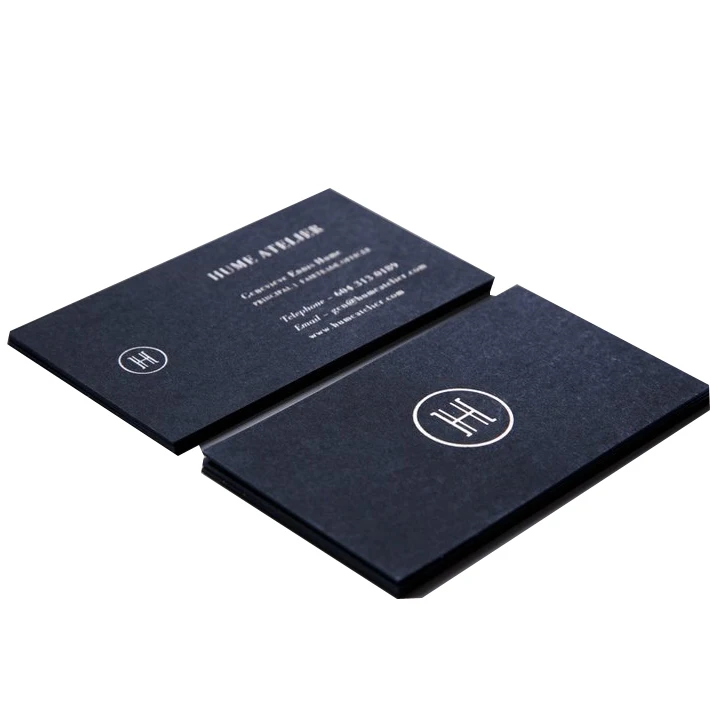 
Double sided full color printed thick matt black card business cards 