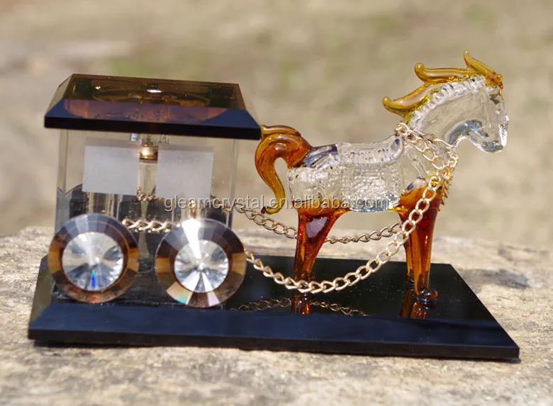 Gleam Factory handmade Royal Crystal glass carriage crystal gifts crystal horse carriage for gifts