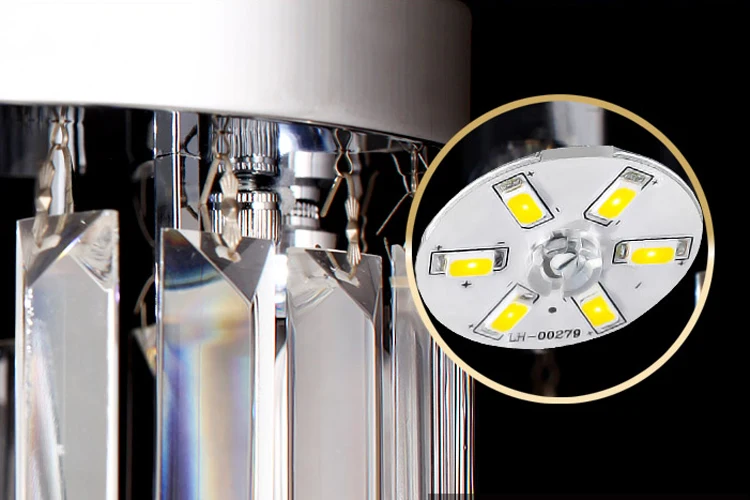 Modern Small Round LED Cognac K9 Crystal Ceiling Lamp For Villa Hotel Corridor Living Room