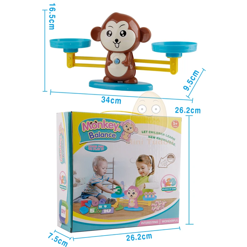 Monkey Balance Tool Children Digital Game Kids Counting Toys Learning Math Addition Montessori Educational Math Toy