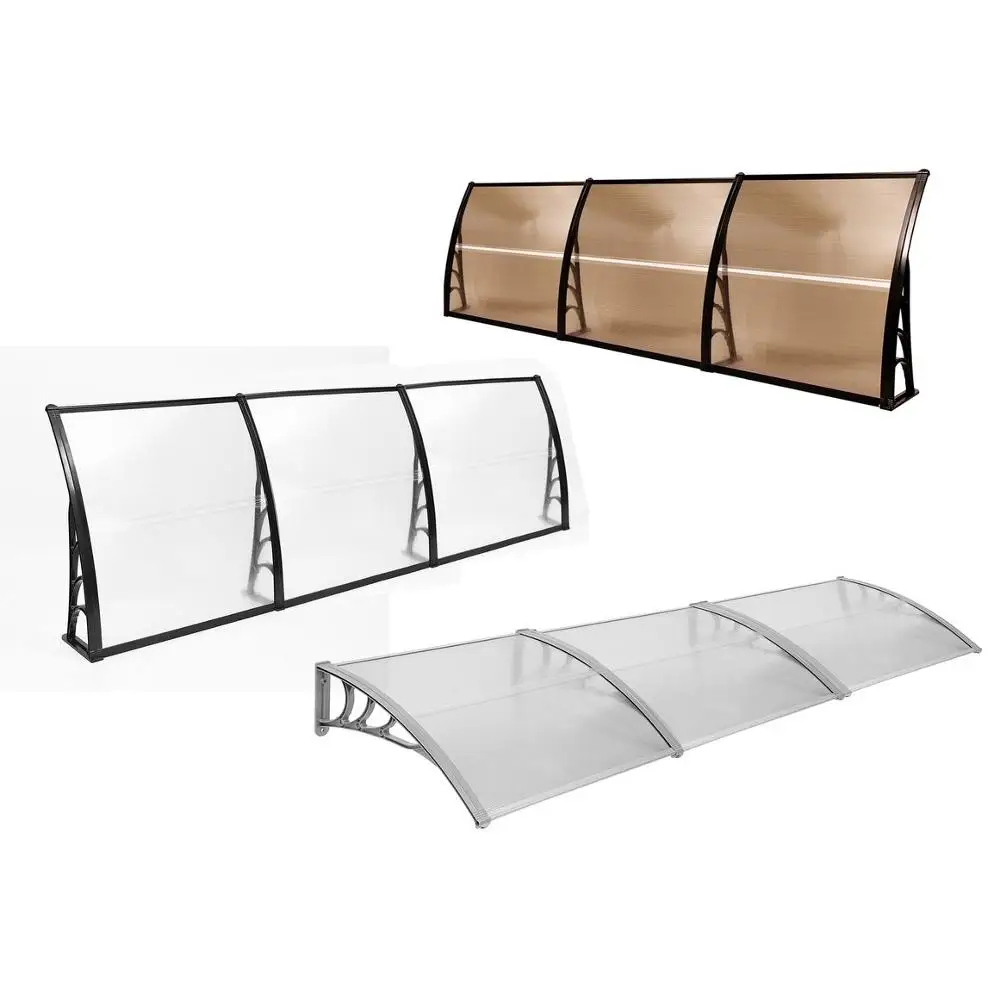 Polycarbonate awning with hollow sheet