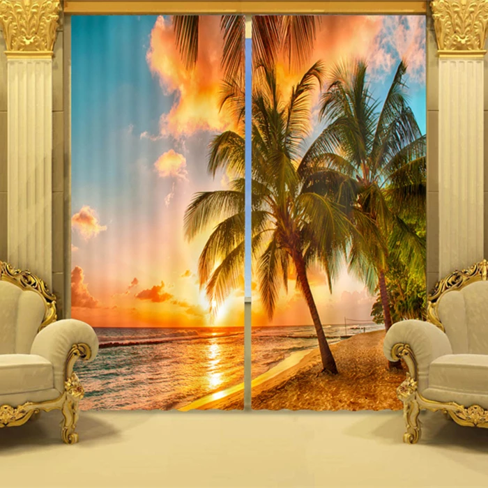 
Home Textile 100% Polyester Blackout 3D Printed Door Air Wall Covering Window Curtain 