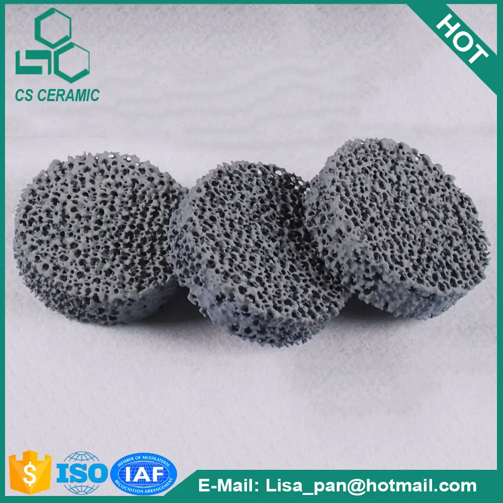 Карбид кремния керамический фильтр пены для удаления примесей из чугуна жидкости
