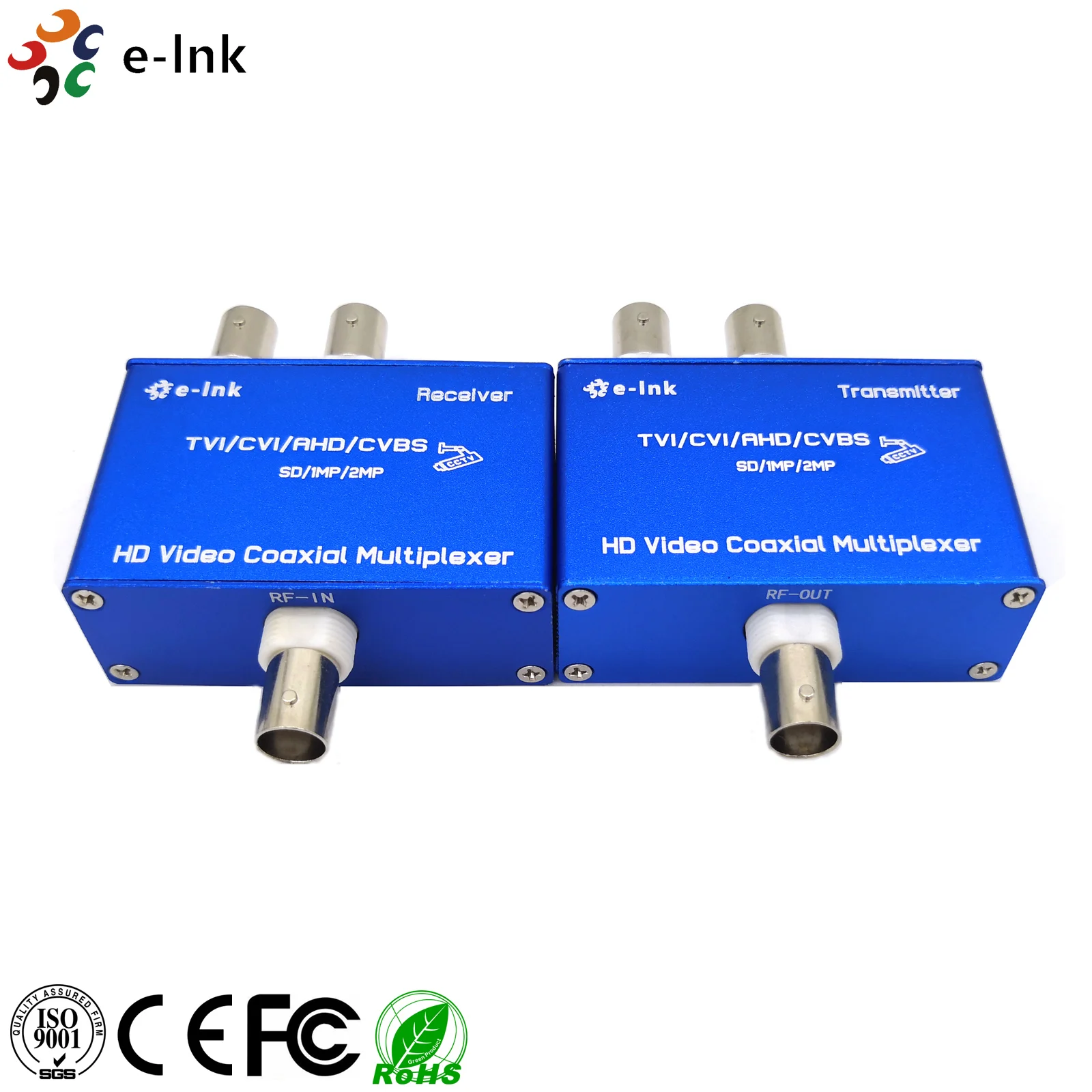2 Channel CVI AHD TVI video multiplexer for over coaxial cable