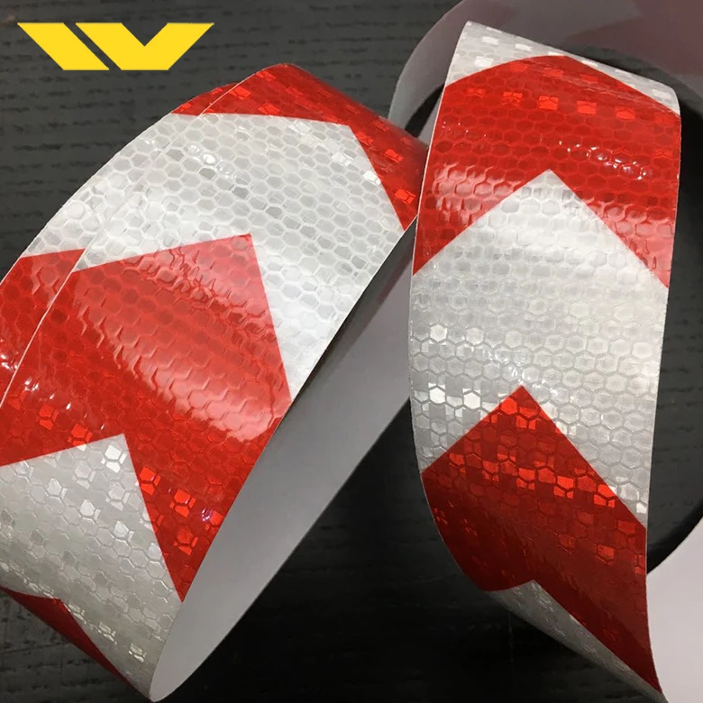 Factory Price Red White Arrow Pattern Reflective Tape For Vehicle