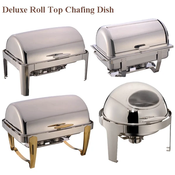 Best price Stainless Steel Round roll Top buffet food chafing dish warmer for sale
