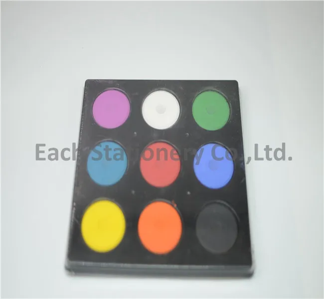 best sale kids painting set 9 colors solid watercolor with plate for promotion