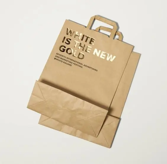 
Eco-friendly Custom Print White Kraft Paper Bag With Logo 