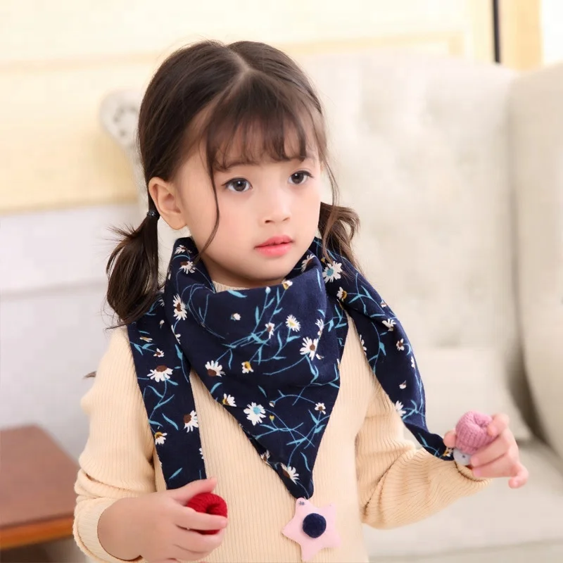 Fashion Lovely Children Designer Cotton Linen Print Scarves Scarf