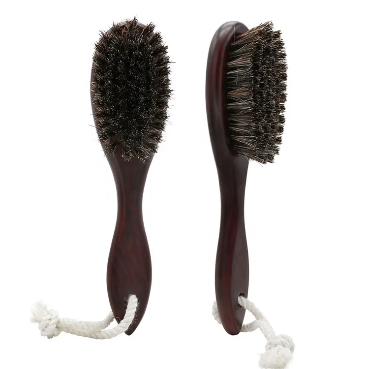 Men Beard Grooming Brush Soft Natural Horse Hair Shave Brush With Wooden Hanging Handle