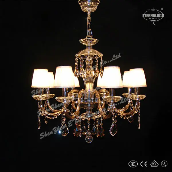 традиционных 8 свет грузинском стиле хром большой дешевые хрустальная люстра с хорошим освещением стеклянные рожки etl88016