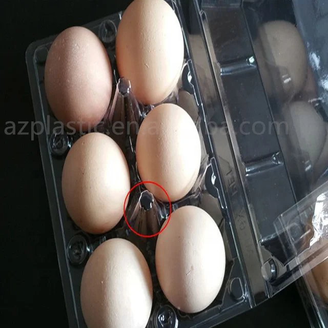 Disposable Cheap Clamshell 6 Holes Plastic Blister Eggs Packaging Tray