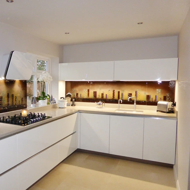 Clear full tempered kitchen silkscreen printing glass splashbacks