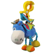 Burro de pelúcia clipe chocalhos brinquedos do bebê Sino pendurado braçadeira banda animais chocalhos brinquedos educativos