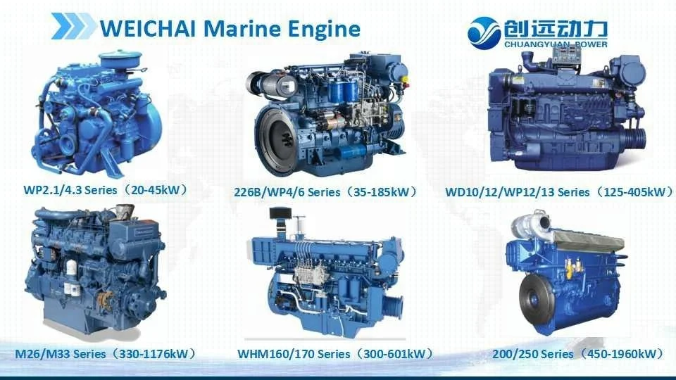 Factory wholesale Direct Injection Combustion System Weichai WD618/WD12 350hp marine diesel engine with gearbox HC300