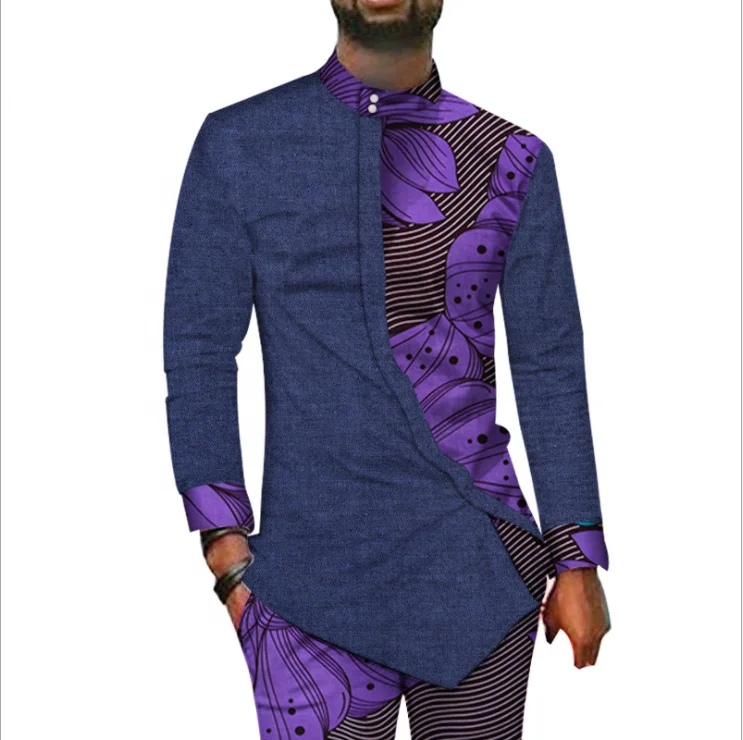 Контрастная джинсовая вощеная ткань, Африканский Национальный мужской костюм