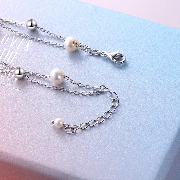 New product 925 Sterling Silver Star Charm Fresh Water Pearl Beads Adjustable Bracelet