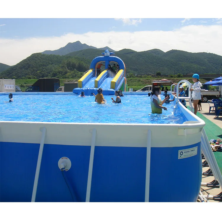 Cheap Inflatable Moving Water Park Metal Frame Pool Steel Frame Swimming Pool For Sale