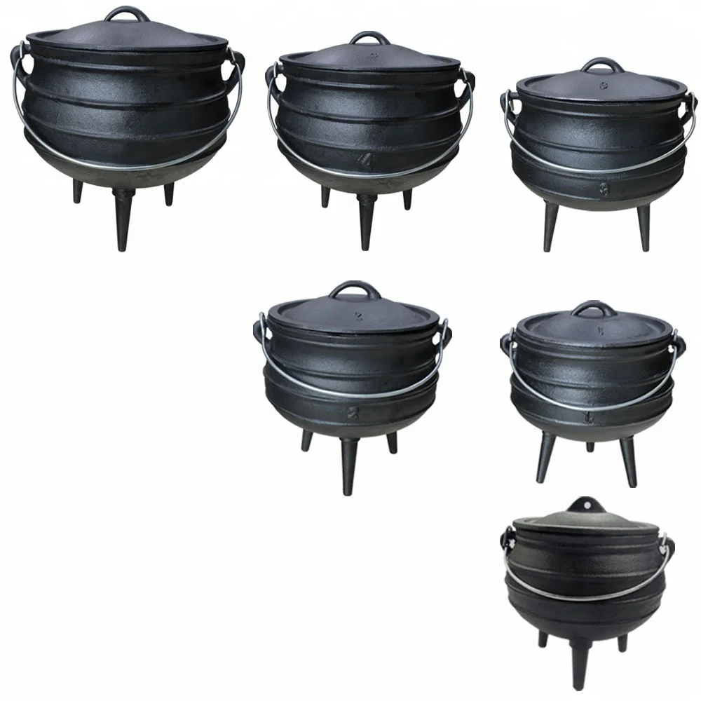 Best-Duty Cast Iron Potjie pot with three legs