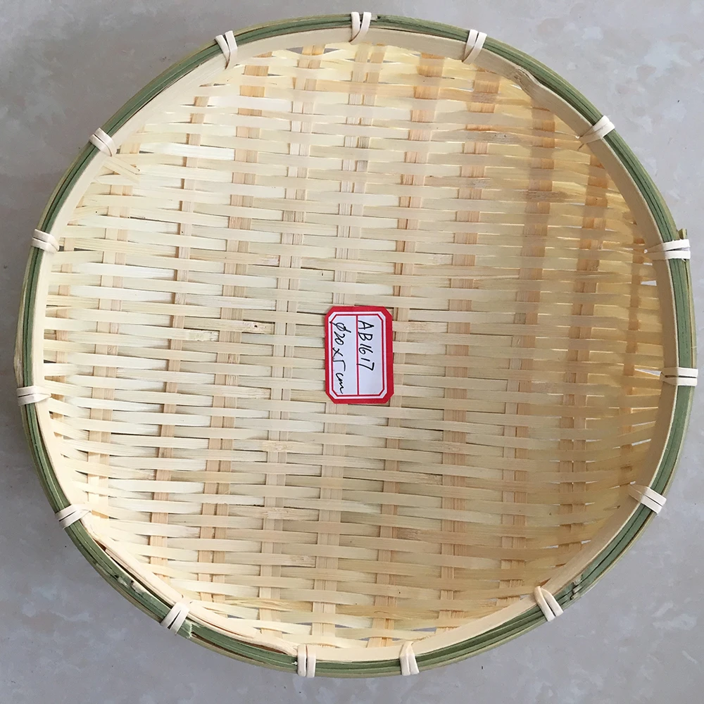 
Cheap handmade round mini gift bread fruit bamboo basket 