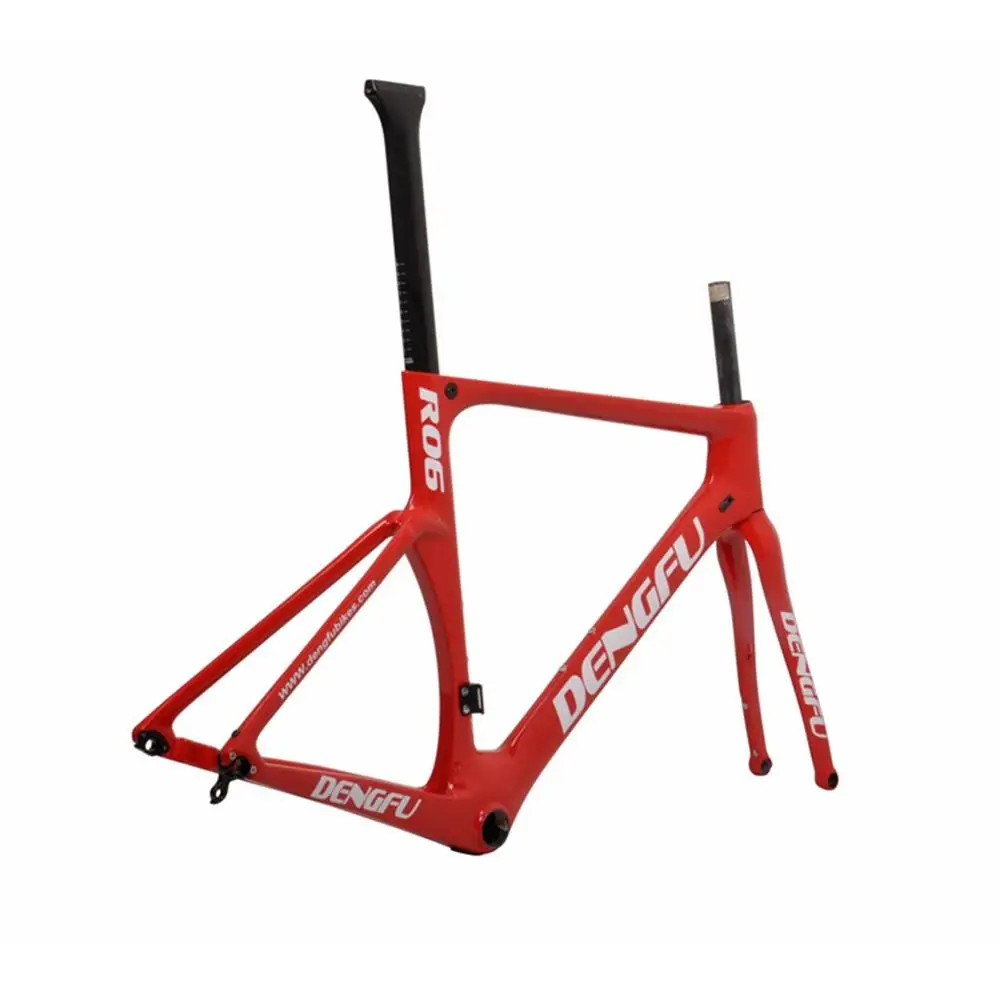 DENGFU Custom Road Bike Disc Aero Carbon Cycling Bicycle Frames Flat Mount