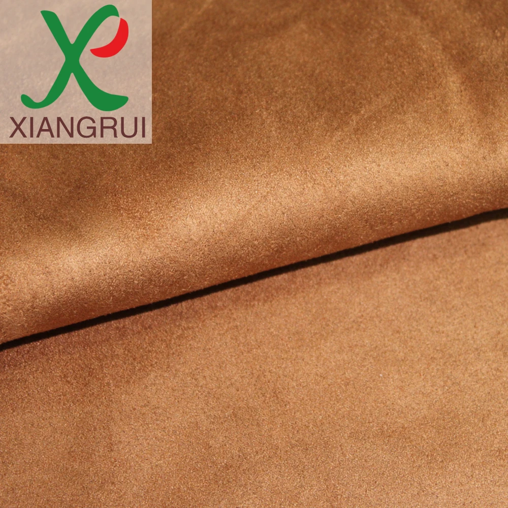 Hand feel as real leather super soft garment leather with warp double faced microfiber suede fabric