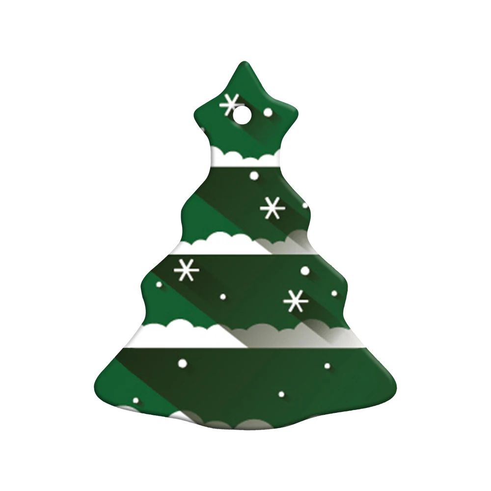 Sublimation Custom Printing Blank Ceramic Christmas Tree Ornament